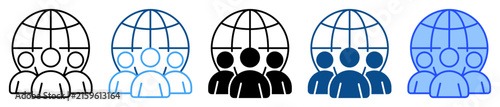 Society icon set multiple style