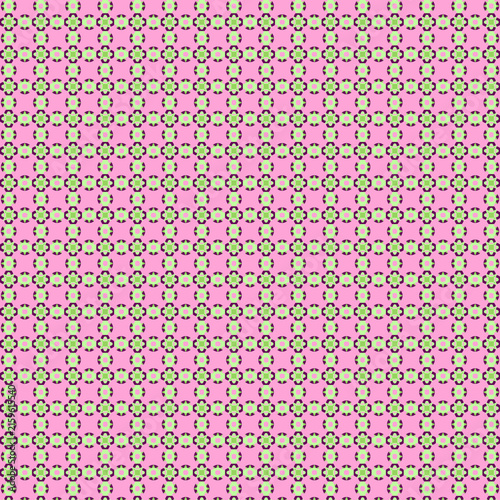 Modern abstract geometric pattern for printing on fabric Simple silhouette small floral, geometric, mosaic shapes on a pink background Decorative grid, lattice, tiles Flat design