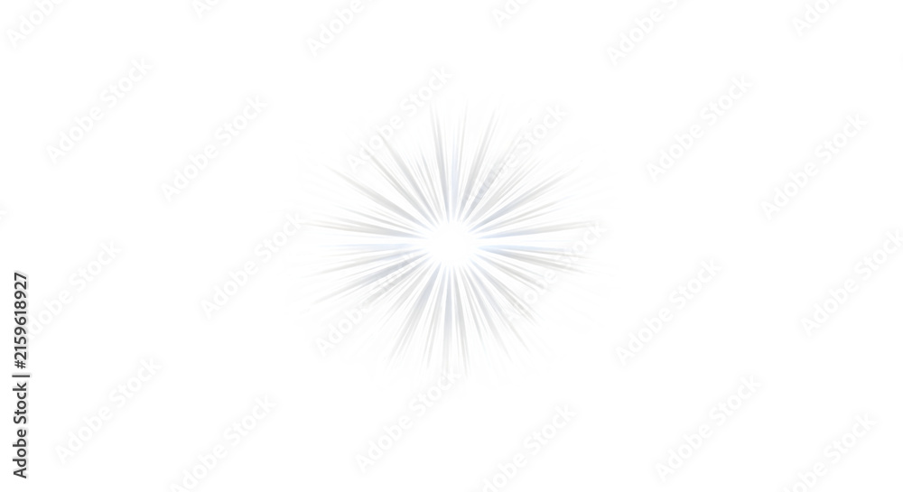 Obraz premium Minimalist starburst graphic element with soft light rays isolated on a high quality transparent background for creative digital designs