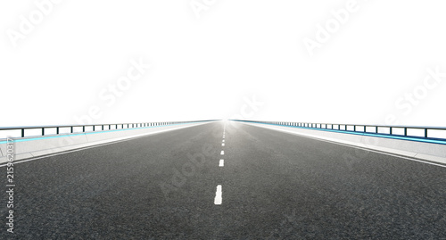 3d rendering empty road surface with white background for design