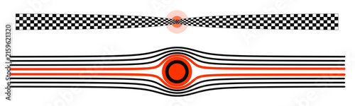 Obraz na plátne Abstract geometric conceptual illustration of spacetime curvature, gravitational