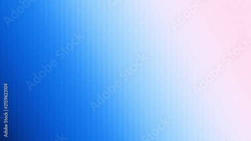 Abstract blue pink gradient backdrop with grain texture and vertical stripes design element.