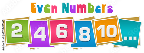 Canvastavla Even Numbers Colorful Blocks