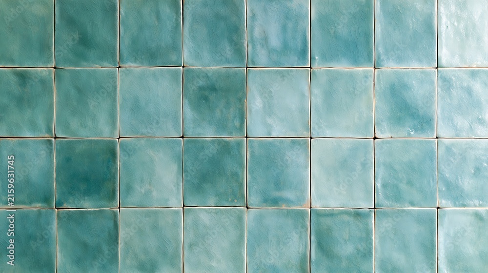 Fototapeta premium Turquoise Ceramic Tiles Background Pattern.