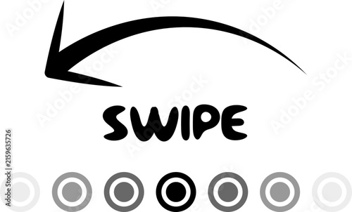 Swipe Left Arrow Gesture Dots Flick Icon