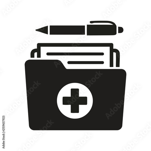 Medical First Aid Kit Icon with Medicine and Cross Symbol