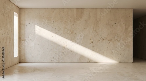 Deep minimalist architectural niche with soft natural light and warm plaster surfaces.