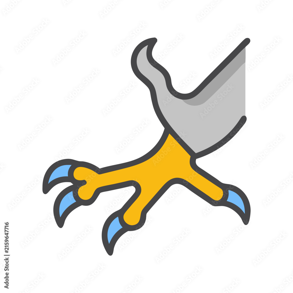 Fototapeta premium Eagle claw illustration with sharp talons on black background