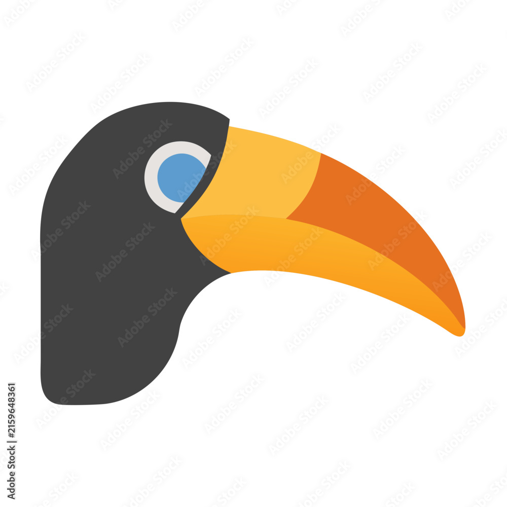 Naklejka premium Flat graphic of toucan head with stylized beak