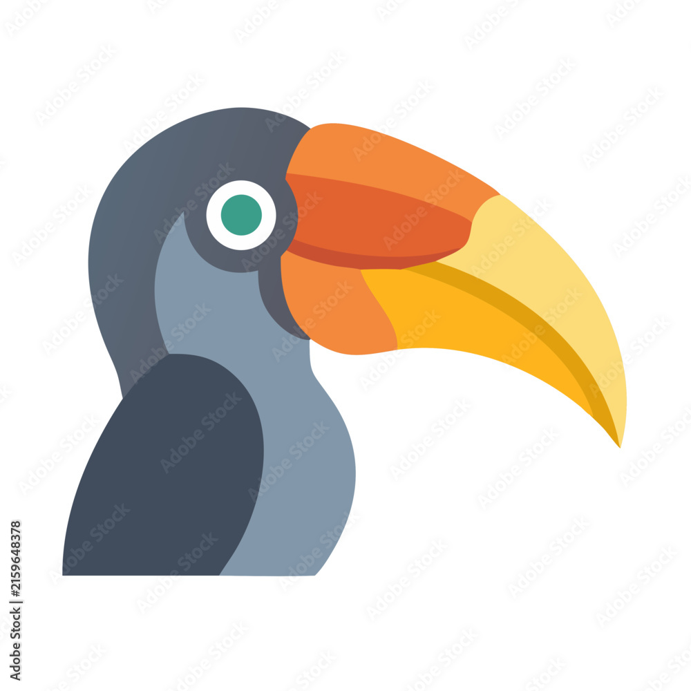Naklejka premium Toucan vector illustration in a clean flat design style