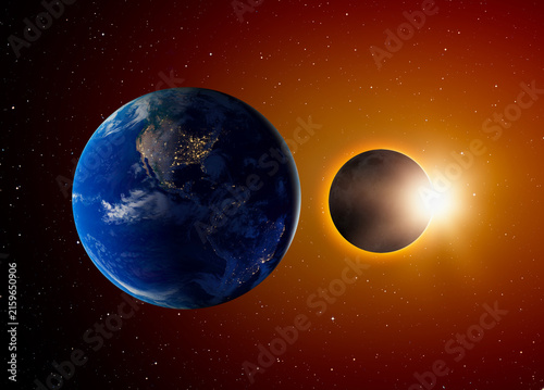 Solar Eclipse over the planet Earth 