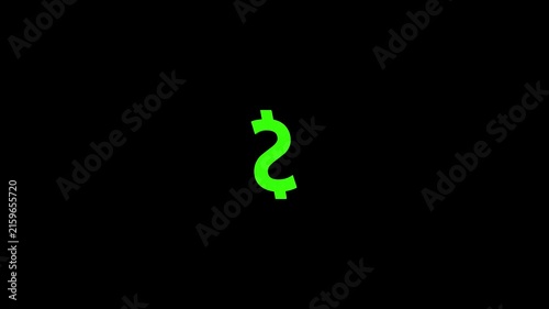 3D animation of Dollar currency symbol 4k video