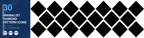 Diamond Pattern Icons, Minimalist Line Decorative Design, Svg Vector Graphic, Nameplate Illustration, Geometric Concept.