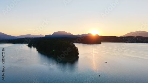 Faaker See in Carinthia, Austria during sunset