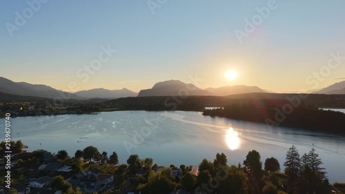 Faaker See in Carinthia, Austria during sunset