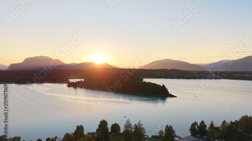 Faaker See in Carinthia, Austria during sunset