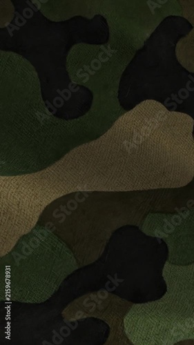 Seamless Military Camouflage Pattern Background Loop.