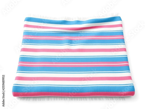 Light blue and pink stripes on a high-quality vector illustration of a throw blanket against a clean white backdrop, pink, throw blanket