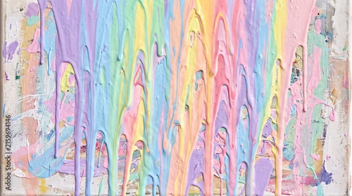 Vibrant pastel paint drips create dynamic abstract texture effect instantly