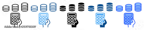 Cost budget icon set in multiple style