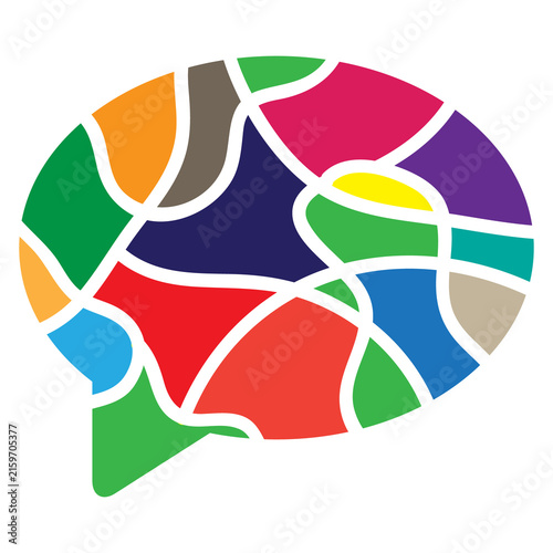 Abstract Stained Glass Speech Bubble Illustration