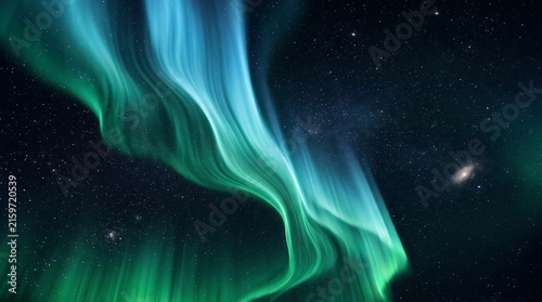 Vibrant Aurora Borealis in Starry Night Sky image