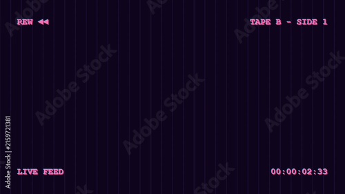 Vintage Retro Camcorder Interface Overlay with Digital Text Display