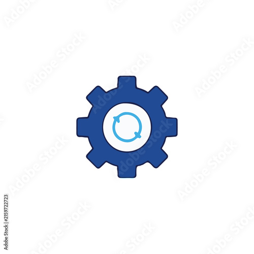 Automation Gear Mechanical Process Flat Vector Illustration