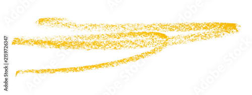 yellow pencil strokes isolated on transparent background.