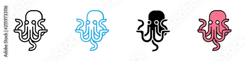 Octopus multi - style icon design concept