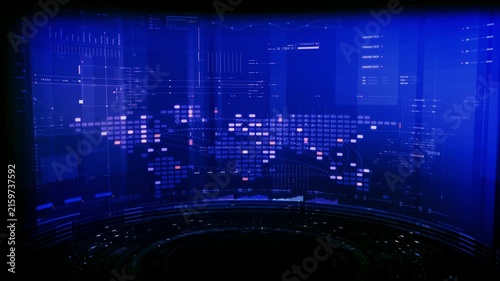 Futuristic global financial data visualization, world map and digital globe with candlestick chart, stock trading analytics, forex market dashboard, fintech infographic, big data interface