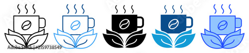 Coffee beak icon set in multiple style