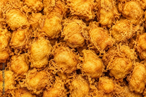 Cucur Cempedak Background. Malaysian Kuih. Malaysian Fritter. Malaysian Snack.