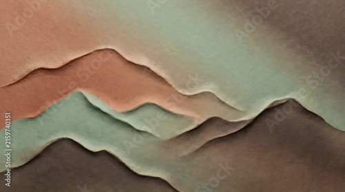 Bild auf Leinwand Abstract Mountain Landscape: A serene, abstract representation of rolling mountain peaks rendered in soft, pastel tones, evoking a sense of calm and vastness