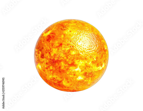 The Sun, our star, depicted with its vibrant, fiery surface in space.