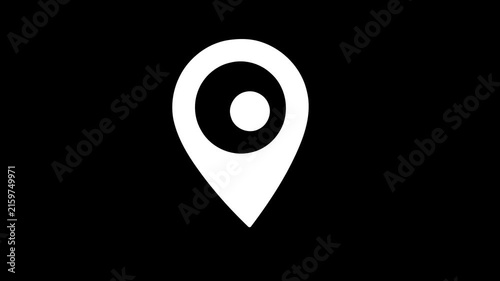 Map location pin icon motion with a rhythmic pulsing seamless loop