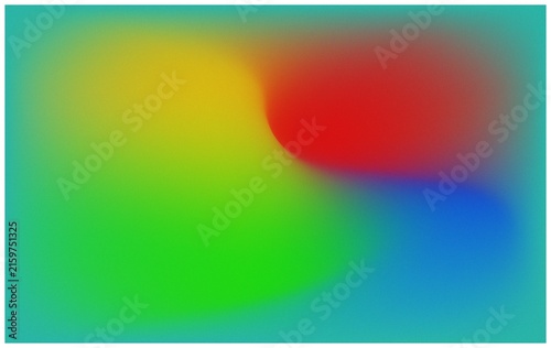 Abstract grainy gradient background with red blue and yellow color spots abstract background