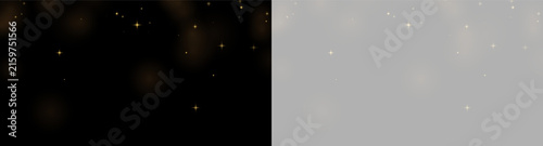 Obraz na plátně Night sky filled with scattered soft golden glowing stars and tiny light points