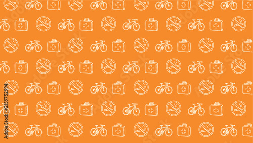 Fitness medical healing vector doodle pattern 