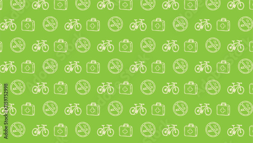 Fitness medical healing vector doodle pattern 