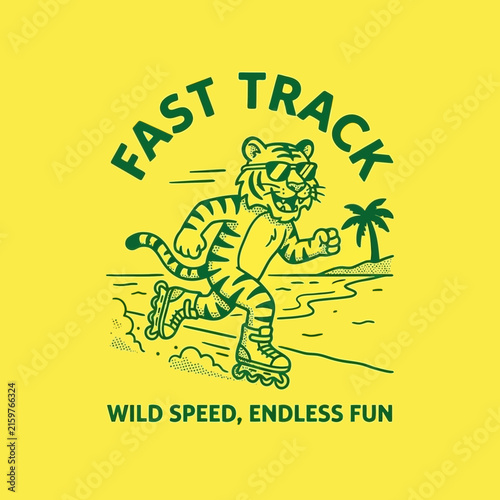 Fast Track Tiger Skating Wild Speed Endless Fun.