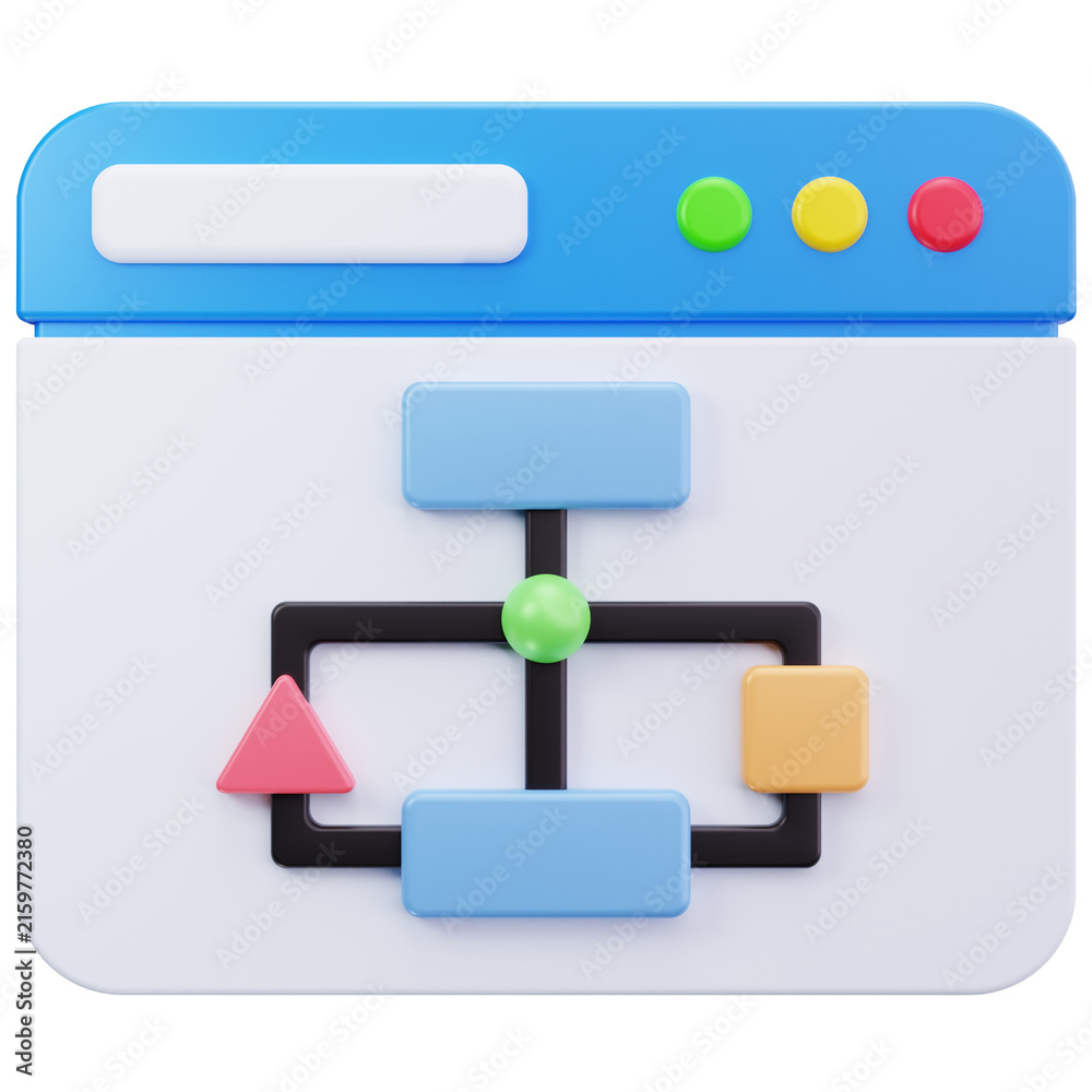 Fototapeta premium System Architecture Flowchart 3D Illustrations