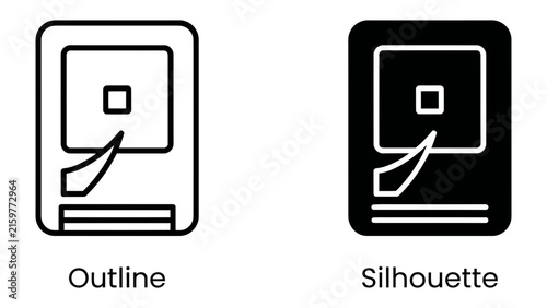 Foto Hard Drive Outline and Silhouette Icons