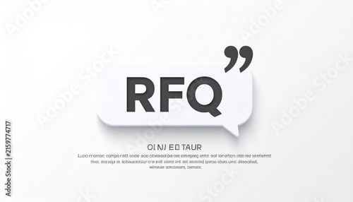 RFQ acronym in a white speech bubble with quotes.