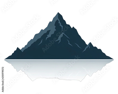 Stunning mountain peak with icy base isolated on transparent background