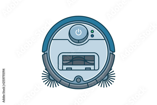 Robotic Vacuum Cleaner Vector Illustration