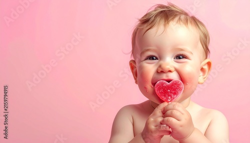Heart candy glows with radiant clarity, radiating resilience, innocence, and affection; a vivid emblem of sweetness, love, and transformation within childhood.