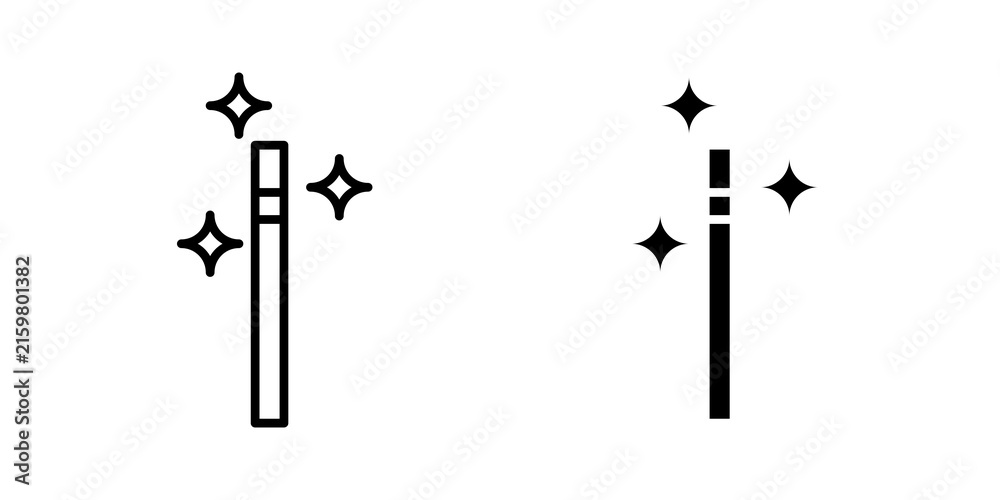 Fototapeta premium Magic wand icon simple designs collection