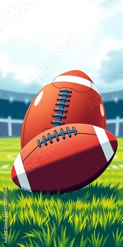 Vector illustration of a rugby-inspired American football, ||vector, illustration