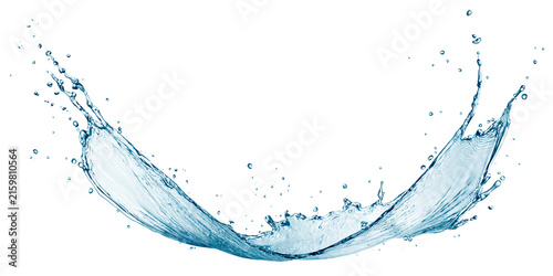 Curve water splash isolated.